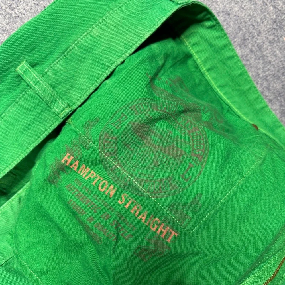 Polo Ralph Lauren Hampton Straight Green Canvas Pants Mens 44Bx29 Kelly Green
